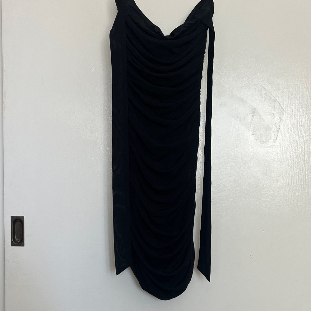 Forever 21 Black Strapless Draped Dress